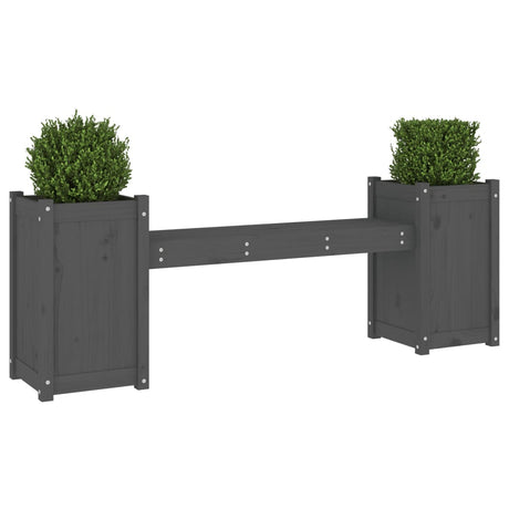 Planter Bench Grey 180X36X63 Cm Solid Wood Pine