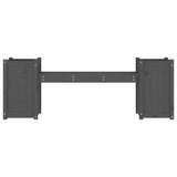 Planter Bench Grey 180X36X63 Cm Solid Wood Pine