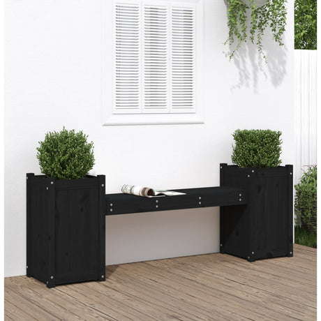 Planter Bench Grey 180X36X63 Cm Solid Wood Pine