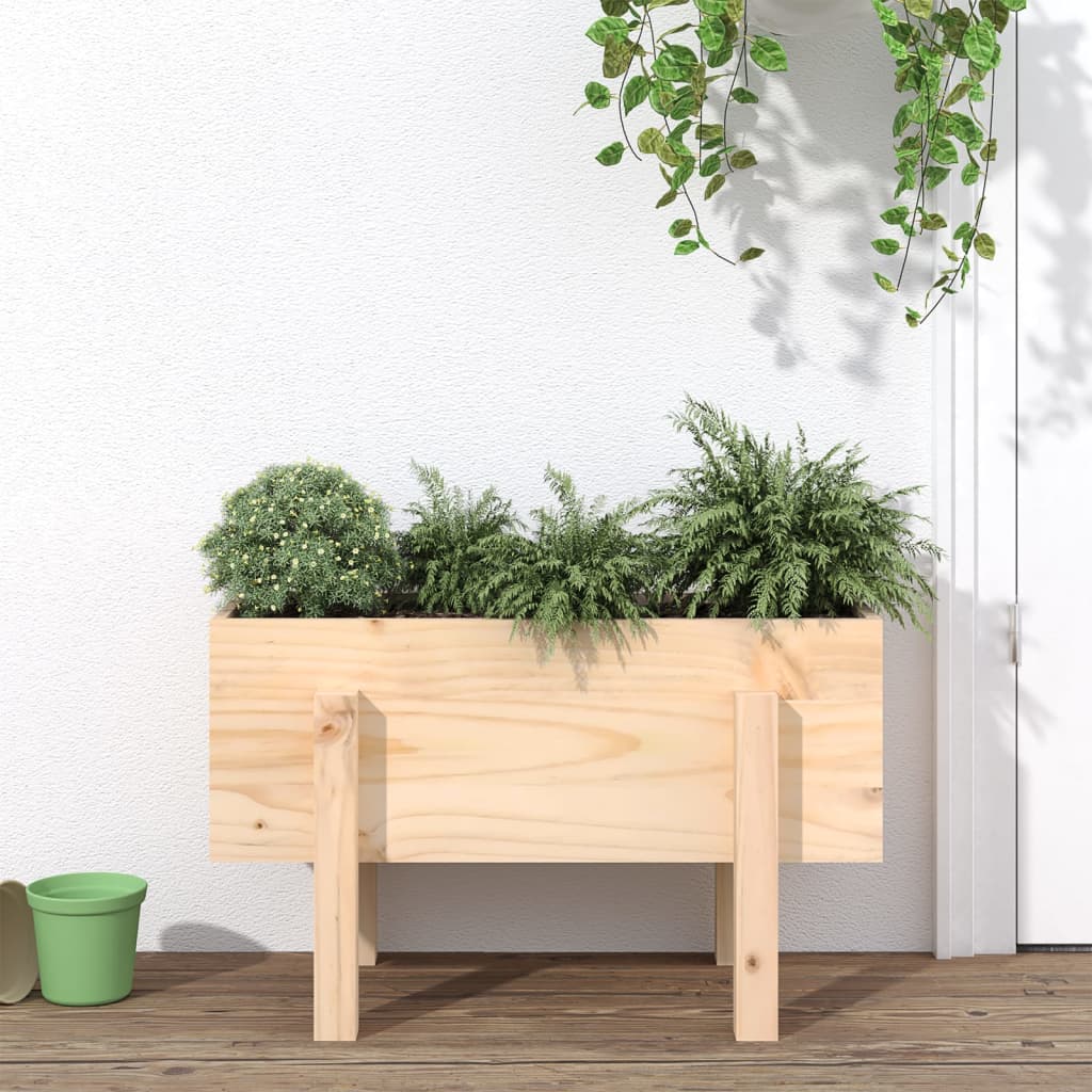 Garden Raised Bed White Solid Wood Pine