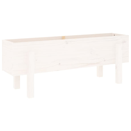Garden Raised Bed White Solid Wood Pine