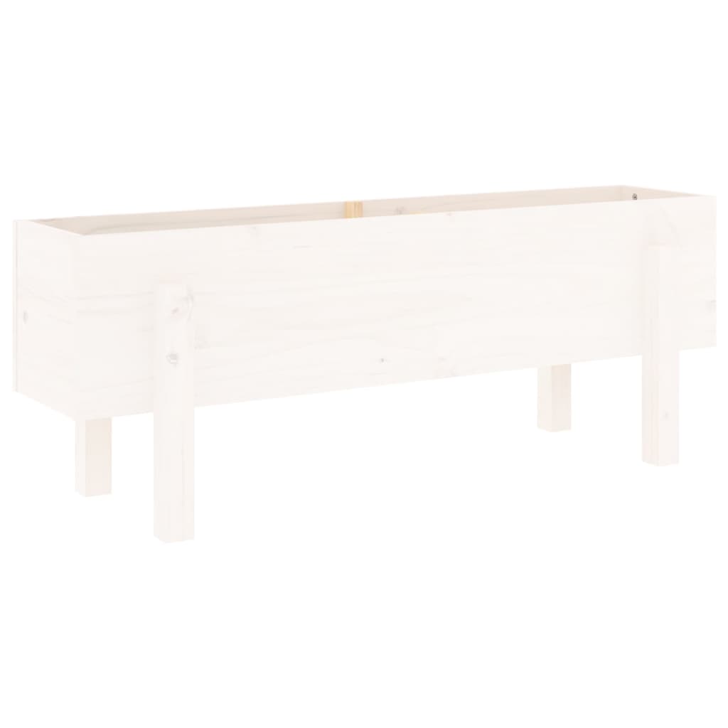 Garden Raised Bed White Solid Wood Pine