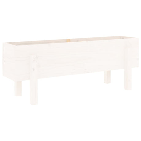 Garden Raised Bed White Solid Wood Pine