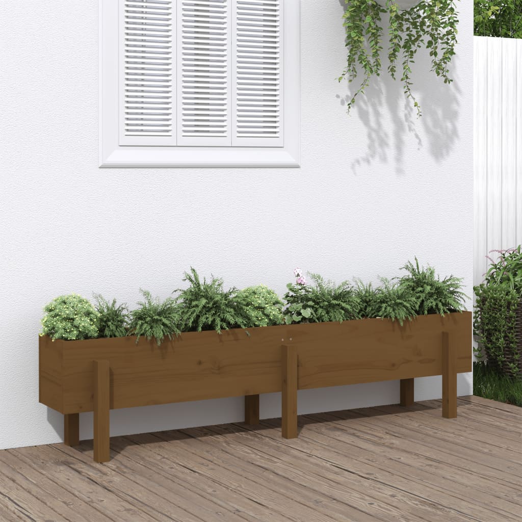 Garden Raised Bed White Solid Wood Pine