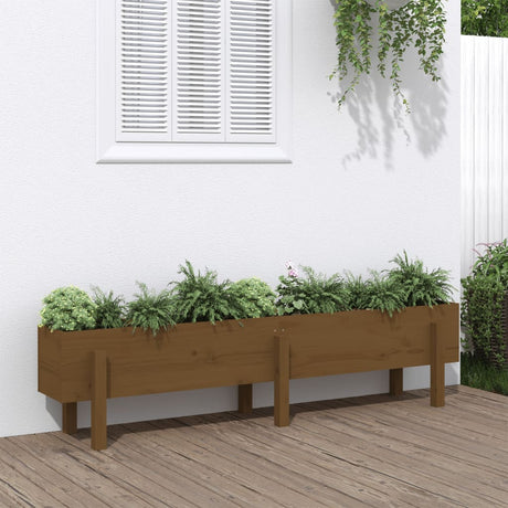 Garden Raised Bed White Solid Wood Pine