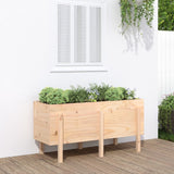 Garden Raised Bed White Solid Wood Pine