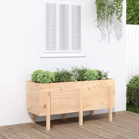 Garden Raised Bed White Solid Wood Pine