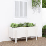 Garden Raised Bed White Solid Wood Pine