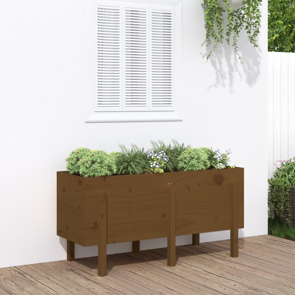 Garden Raised Bed White Solid Wood Pine