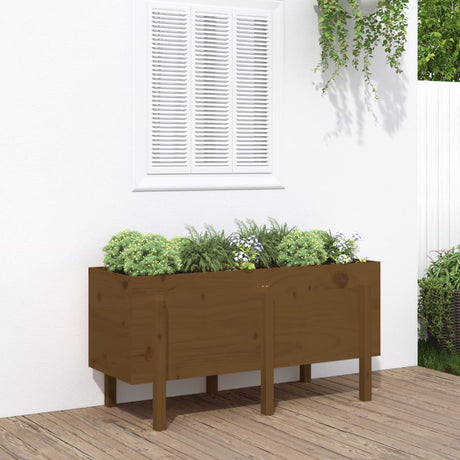 Garden Raised Bed White Solid Wood Pine
