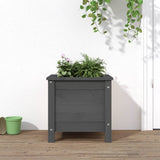 Garden Raised Bed Grey Solid Wood Pine