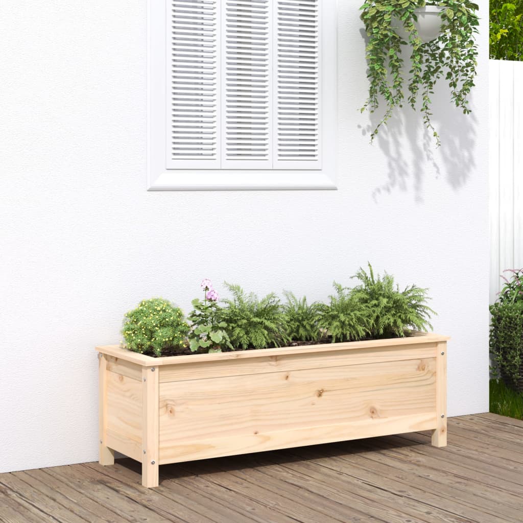 Garden Raised Bed Grey Solid Wood Pine