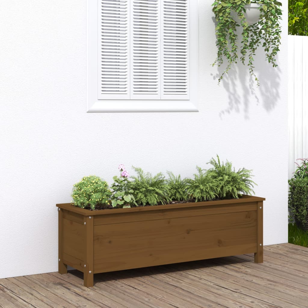 Garden Raised Bed Grey Solid Wood Pine