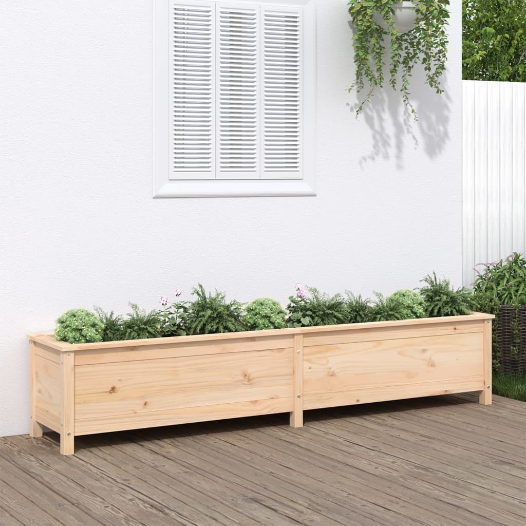 Garden Raised Bed Grey Solid Wood Pine