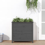 Garden Raised Bed Grey Solid Wood Pine