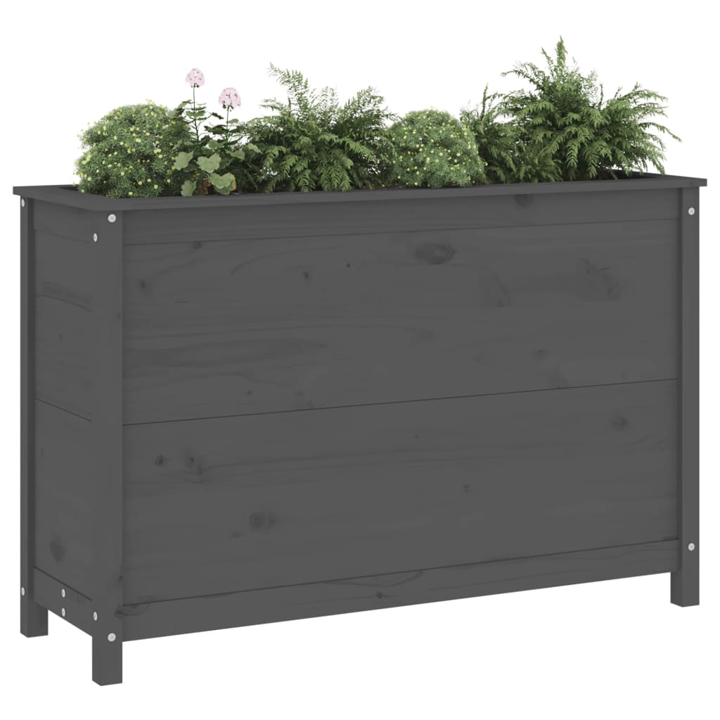 Garden Raised Bed Grey Solid Wood Pine