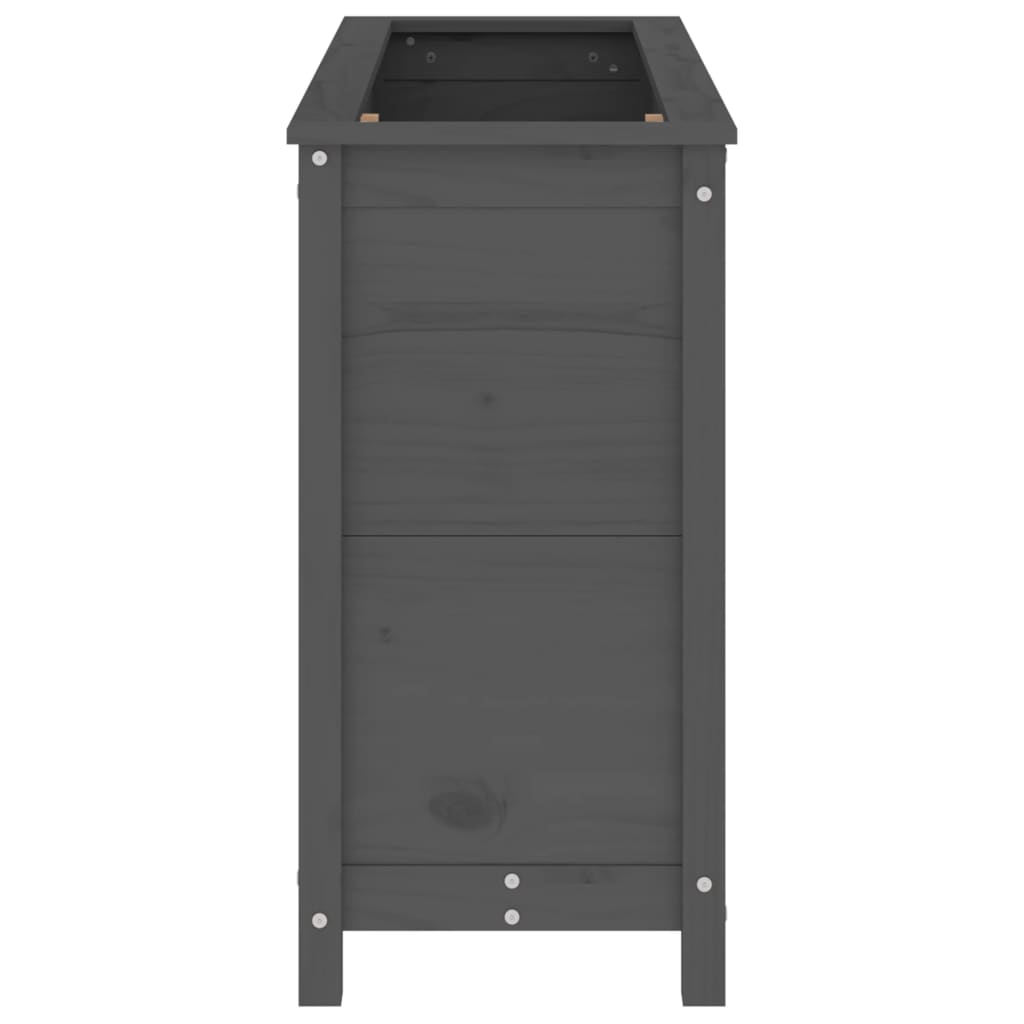 Garden Raised Bed Grey Solid Wood Pine