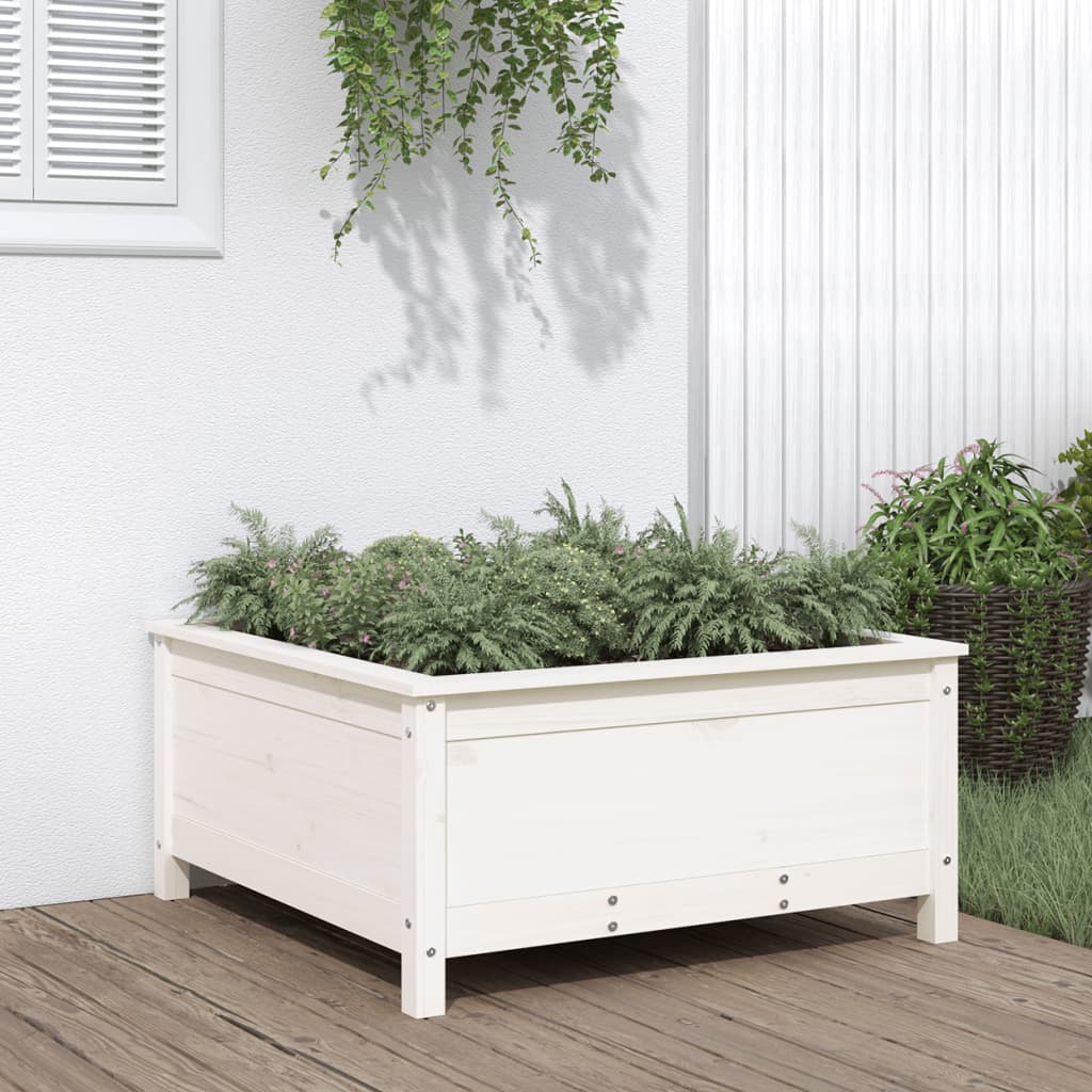 Garden Raised Bed Grey Solid Wood Pine