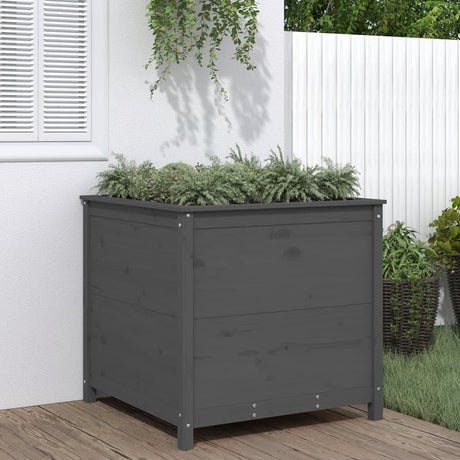 Garden Raised Bed Grey Solid Wood Pine