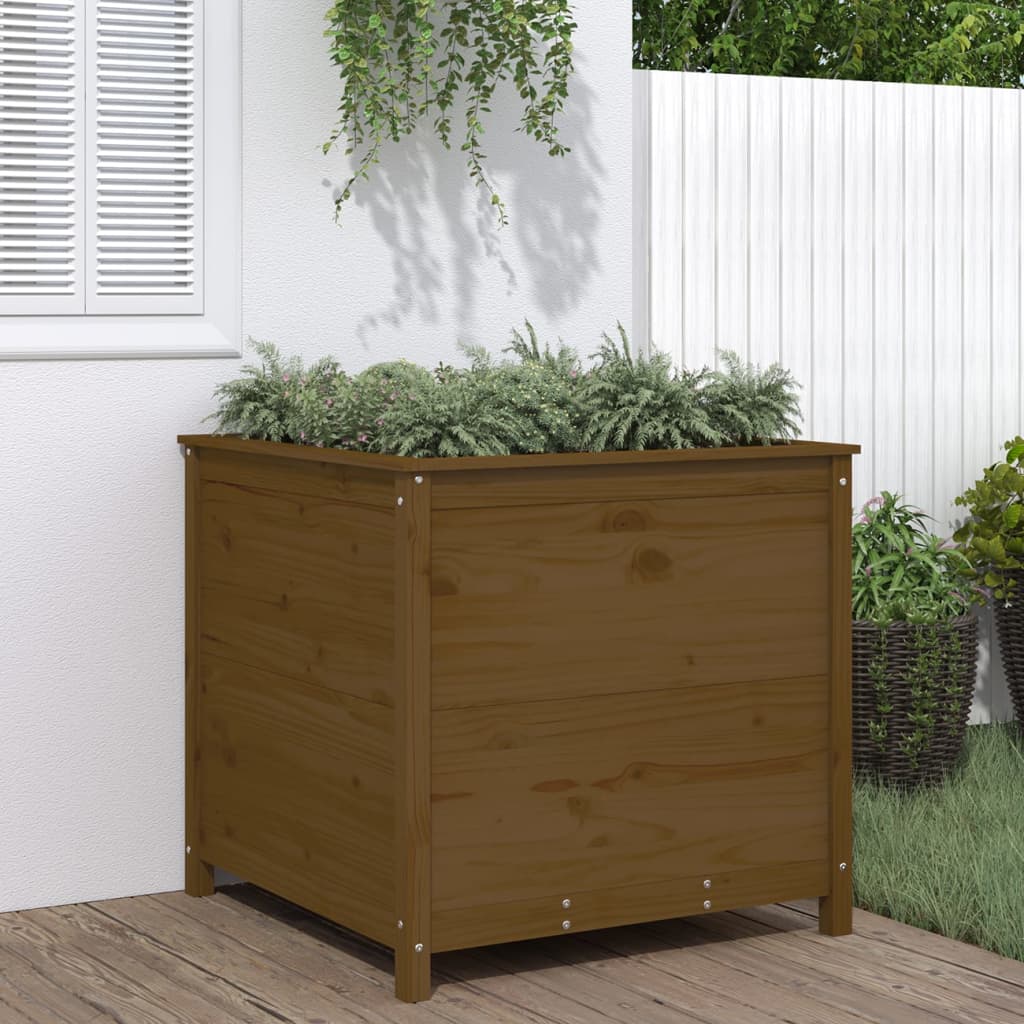Garden Raised Bed Grey Solid Wood Pine