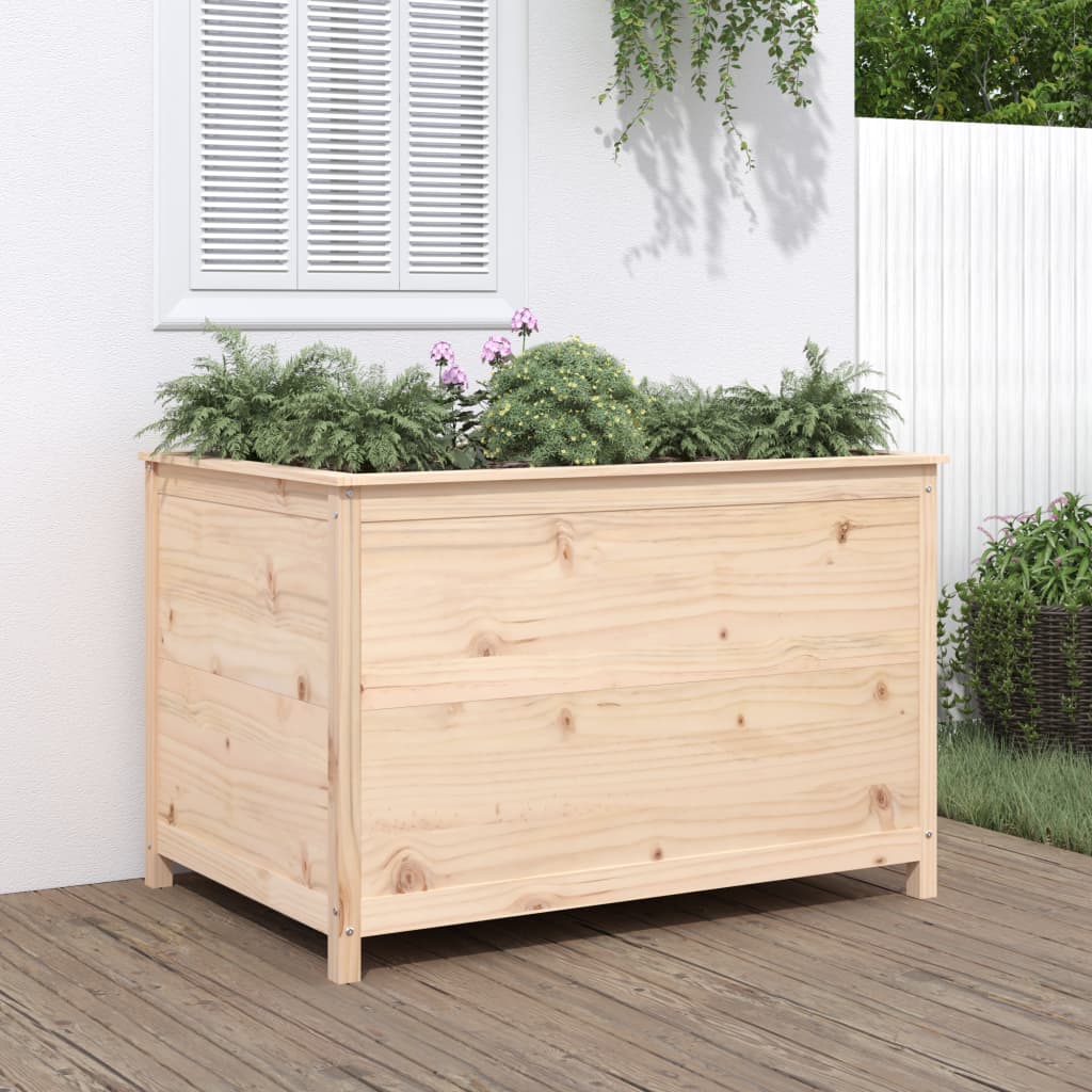 Garden Raised Bed Grey Solid Wood Pine