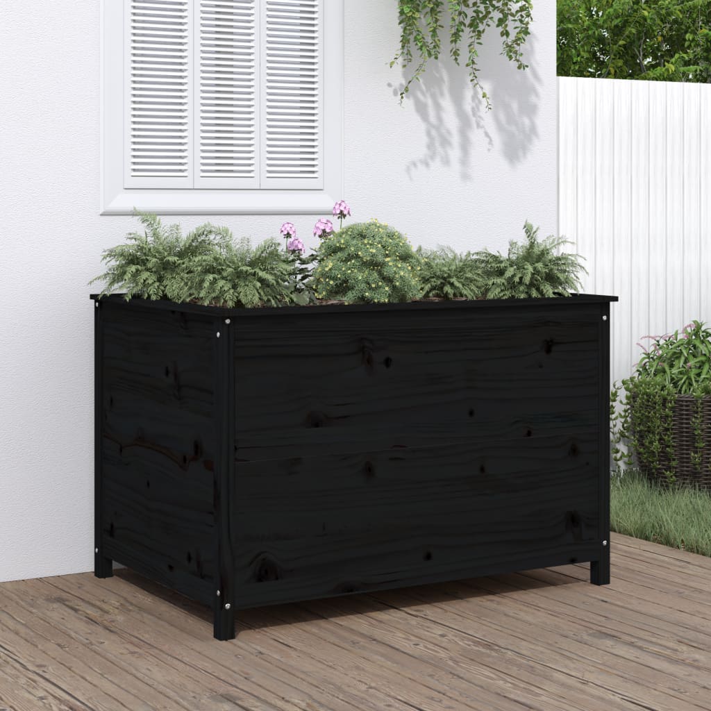 Garden Raised Bed Grey Solid Wood Pine