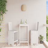 Bar Stools 2 Pcs White Solid Wood Pine