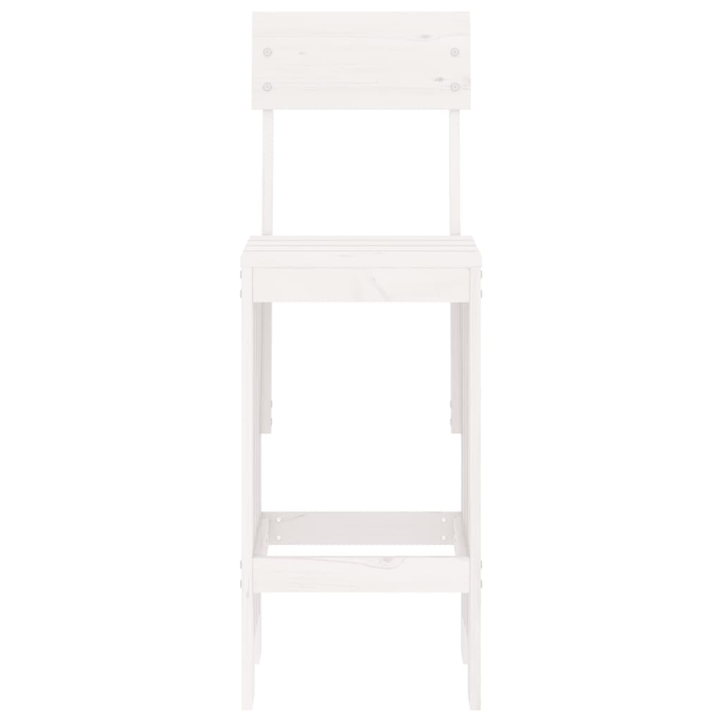 Bar Stools 2 Pcs White Solid Wood Pine