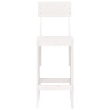 Bar Stools 2 Pcs White Solid Wood Pine