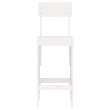 Bar Stools 2 Pcs White Solid Wood Pine
