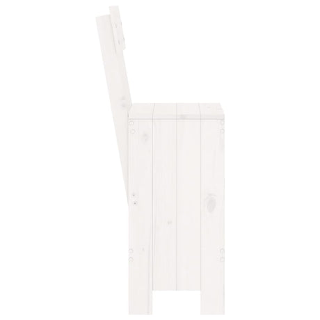 Bar Stools 2 Pcs White Solid Wood Pine