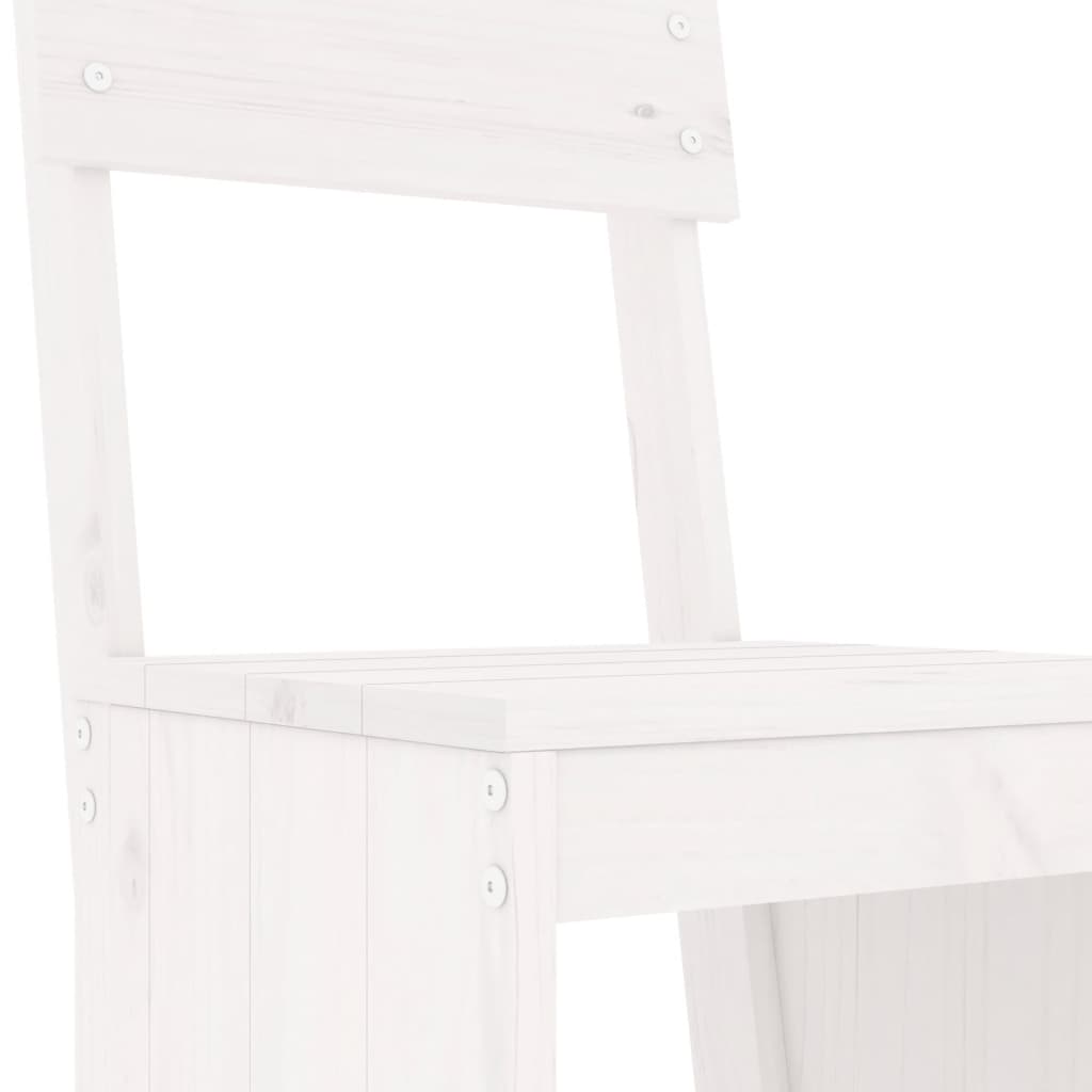 Bar Stools 2 Pcs White Solid Wood Pine