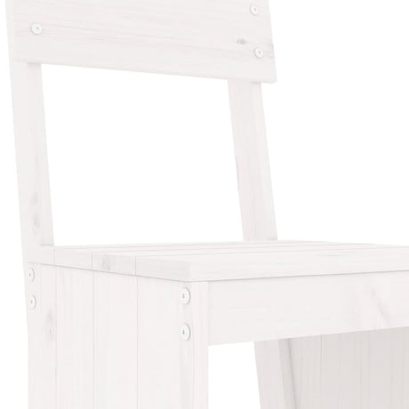 Bar Stools 2 Pcs White Solid Wood Pine