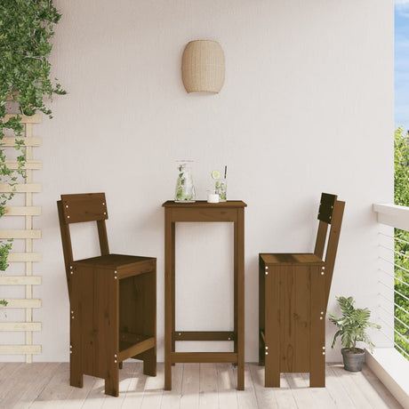 Bar Stools 2 Pcs White Solid Wood Pine