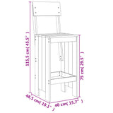 Bar Stools 2 pcs 40x48.5x115.5 cm Solid Wood Douglas