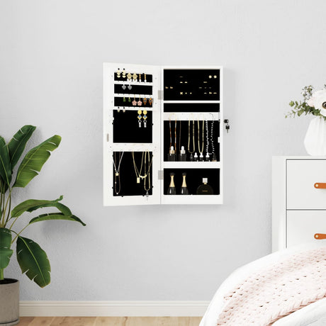 Mirror Jewellery Cabinet Wall Mounted 30X8.5X67 Cm