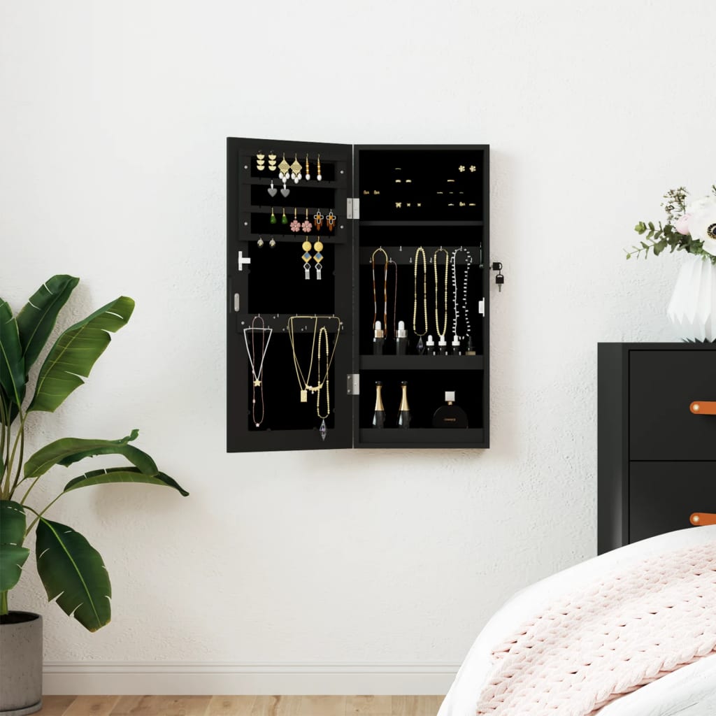 Mirror Jewellery Cabinet Wall Mounted 30X8.5X67 Cm