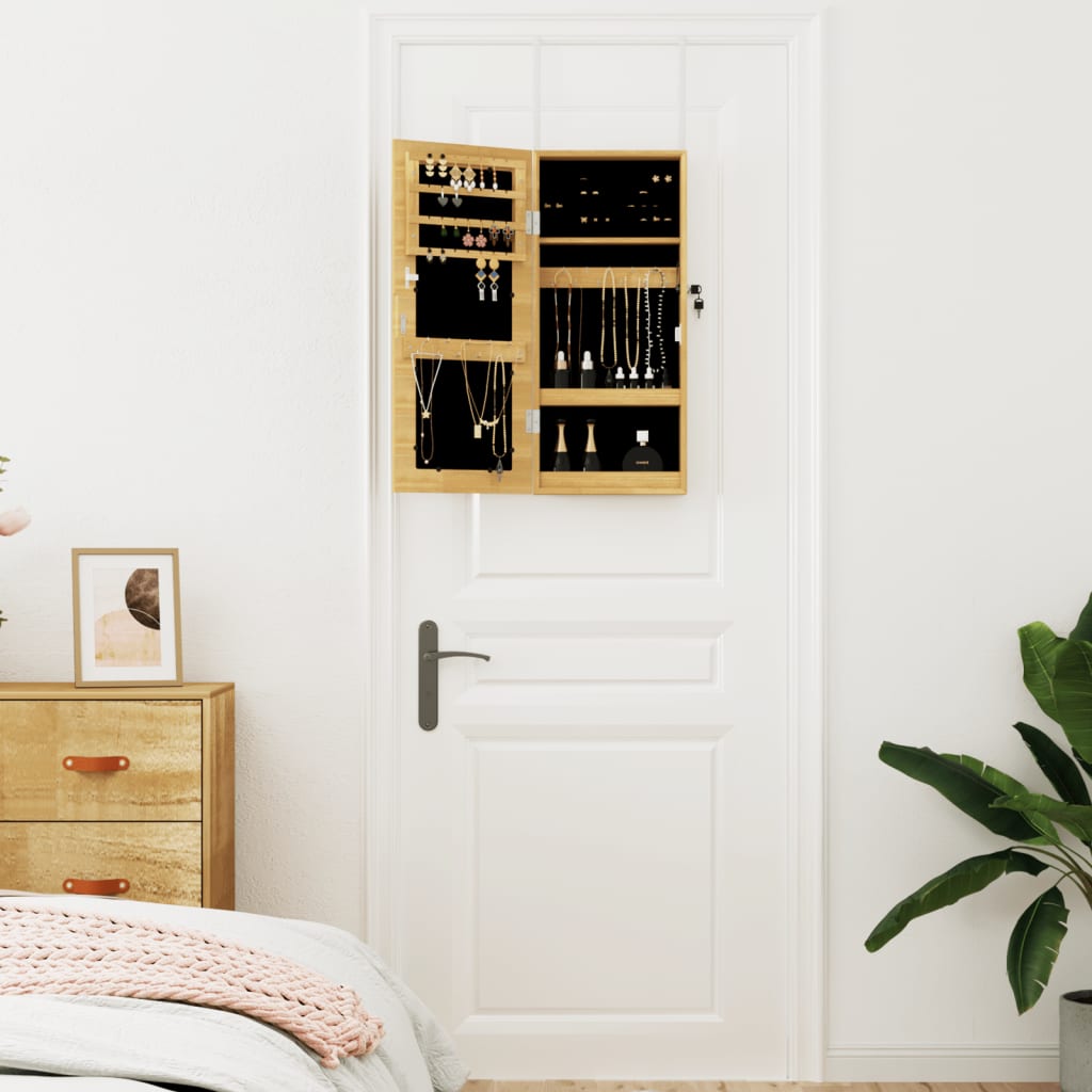 Mirror Jewellery Cabinet Wall Mounted 30X8.5X67 Cm