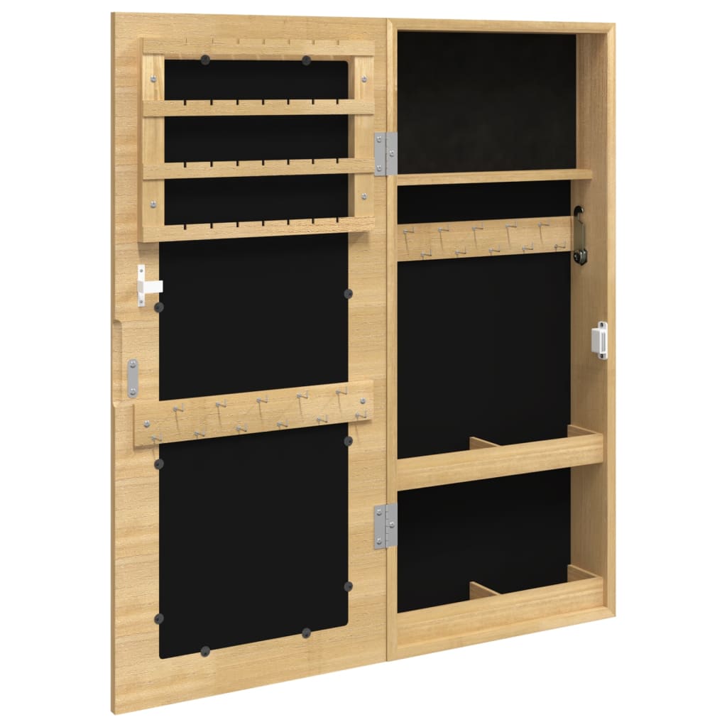 Mirror Jewellery Cabinet Wall Mounted 30X8.5X67 Cm