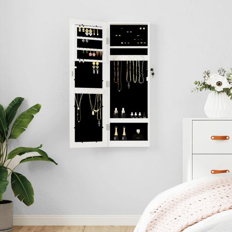 Mirror Jewellery Cabinet Wall Mounted 30X8.5X90 Cm