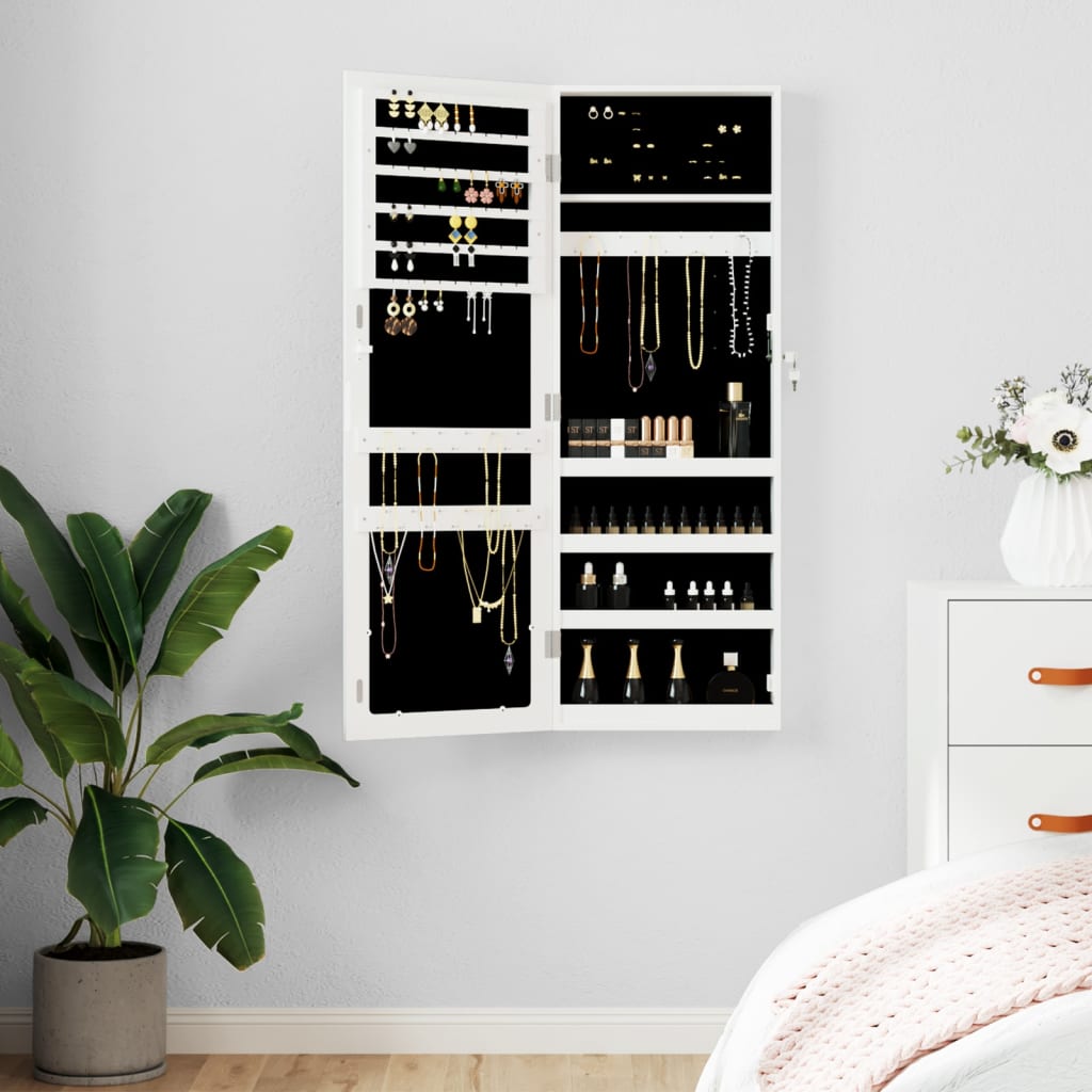 Mirror Jewellery Cabinet Wall Mounted 37.5X10X67 Cm