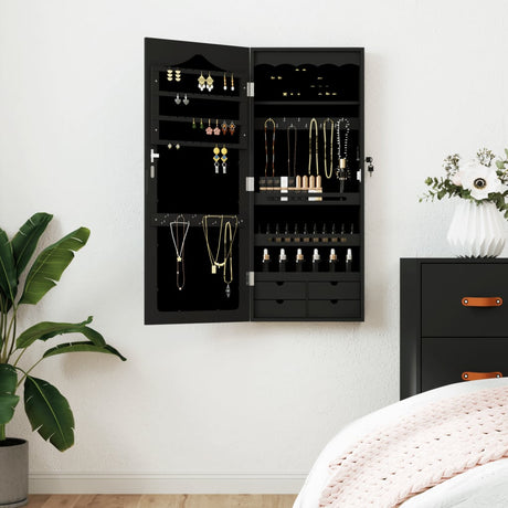 Mirror Jewellery Cabinet Wall Mounted 37.5X10X90 Cm