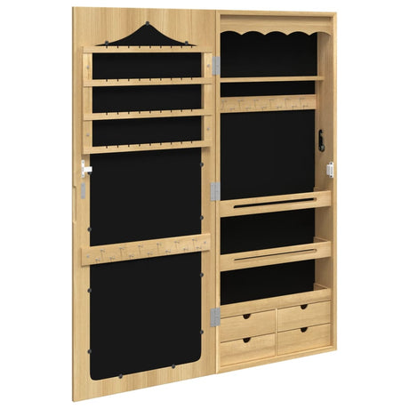 Mirror Jewellery Cabinet Wall Mounted 37.5X10X90 Cm