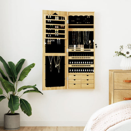 Mirror Jewellery Cabinet Wall Mounted 37.5X10X106 Cm