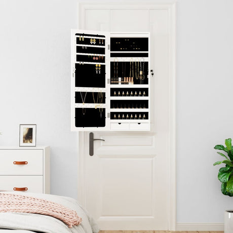 Mirror Jewellery Cabinet With Led Lights Wall Mounted