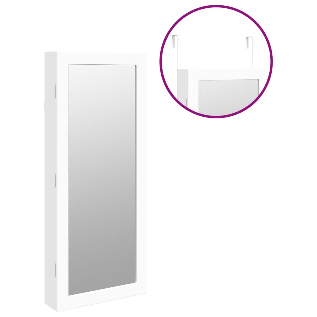 Mirror Jewellery Cabinet With Led Lights Wall Mounted