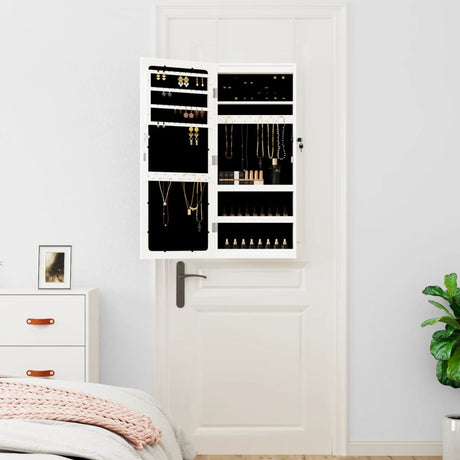 Mirror Jewellery Cabinet With Led Lights Wall Mounted