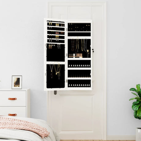 Mirror Jewellery Cabinet With Led Lights Wall Mounted