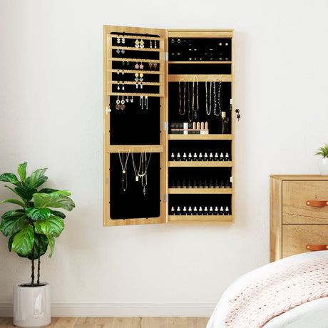 Mirror Jewellery Cabinet With Led Lights Wall Mounted