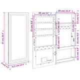 Mirror Jewellery Cabinet With Led Lights Wall Mounted